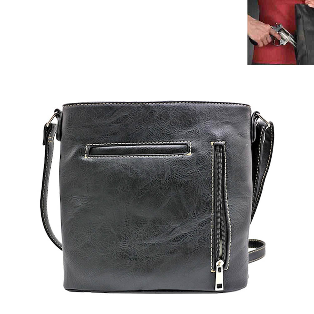 Concealed Carry Skull Concho Studded Crossbody Bag