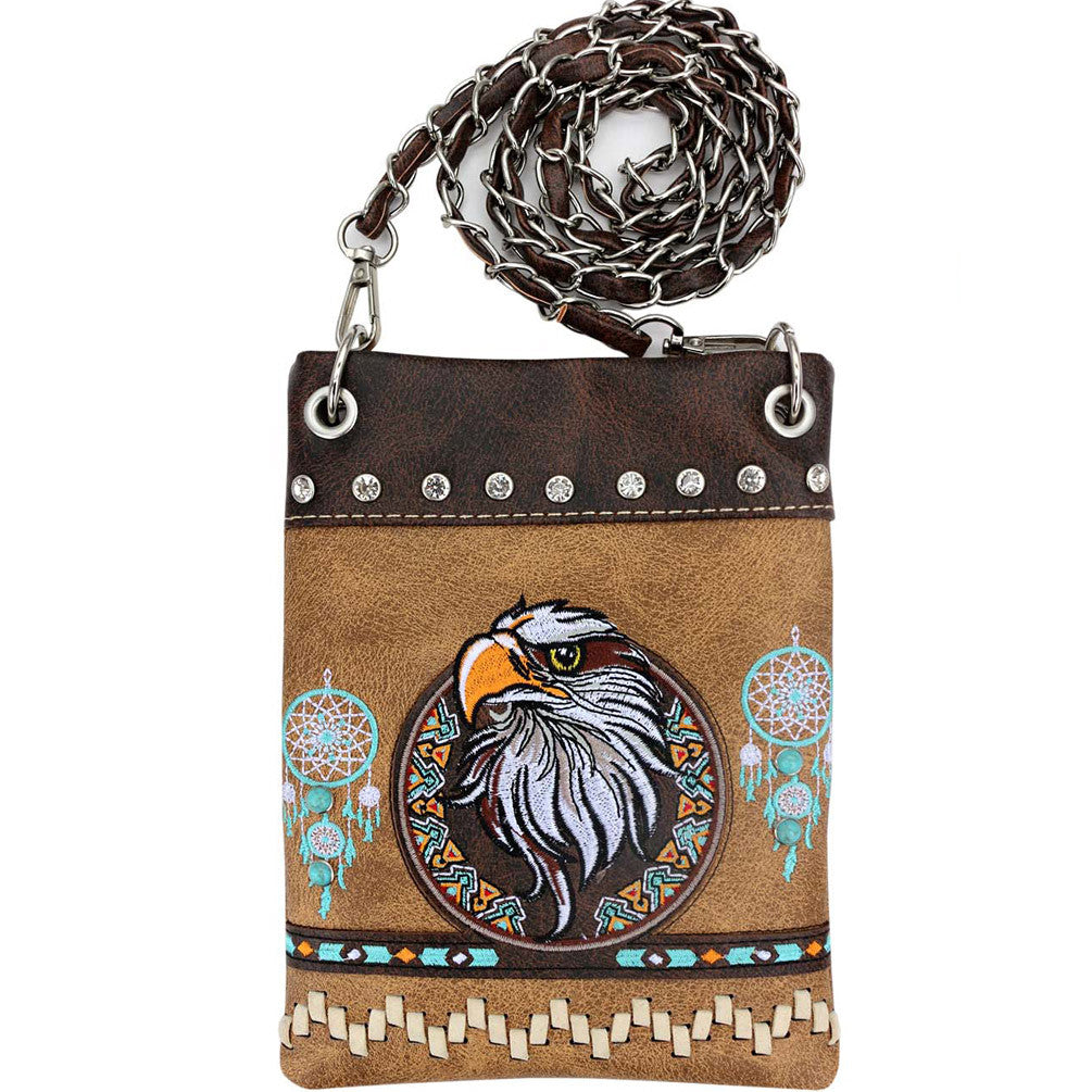 Western American Eagle Embroidery Mini Crossbody Bag