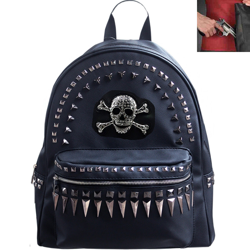 Concealed Carry Skull Concho Studded Cowgirl Backpack