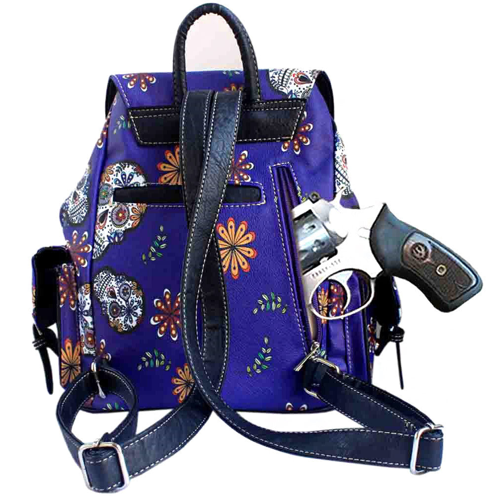 Concealed Carry Sugar Skull Western Cowgirl Backpack
