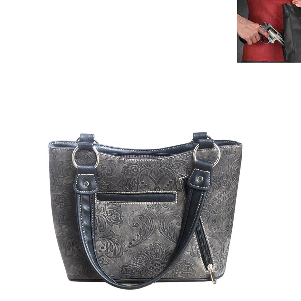 Concealed Carry Western Concho Fringe Tooling Shoulder Bag