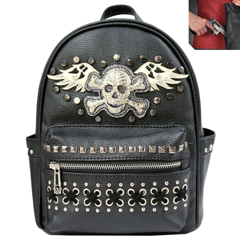 Western Skull Concho Studded Concealed Carry Cowgirl Backpack