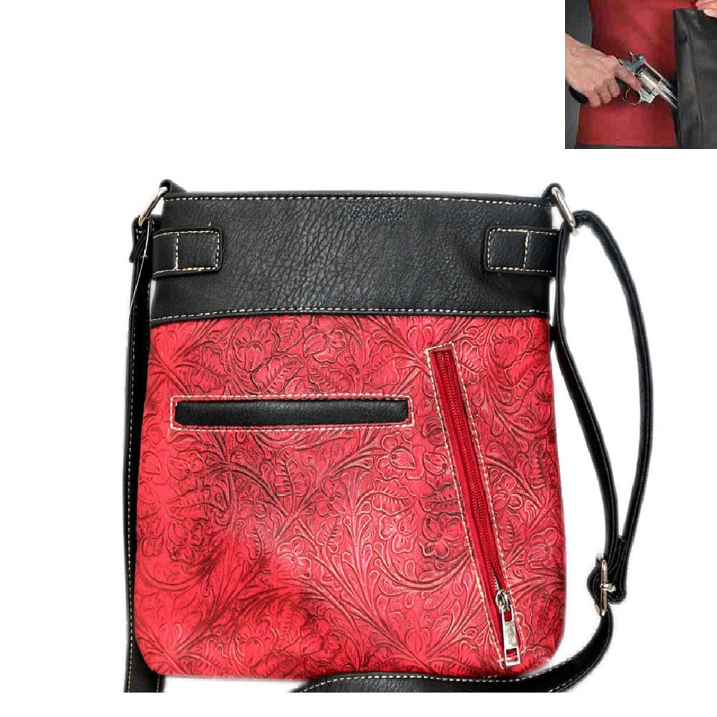 Concealed Carry Skull Concho Studded Crossbody Bag