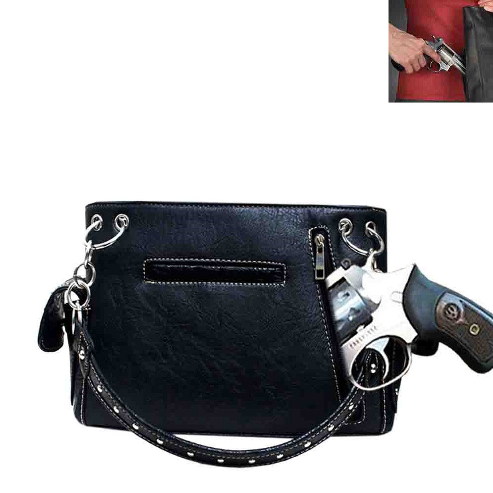 Concealed Carry Skull Concho Studded Shoulder Bag