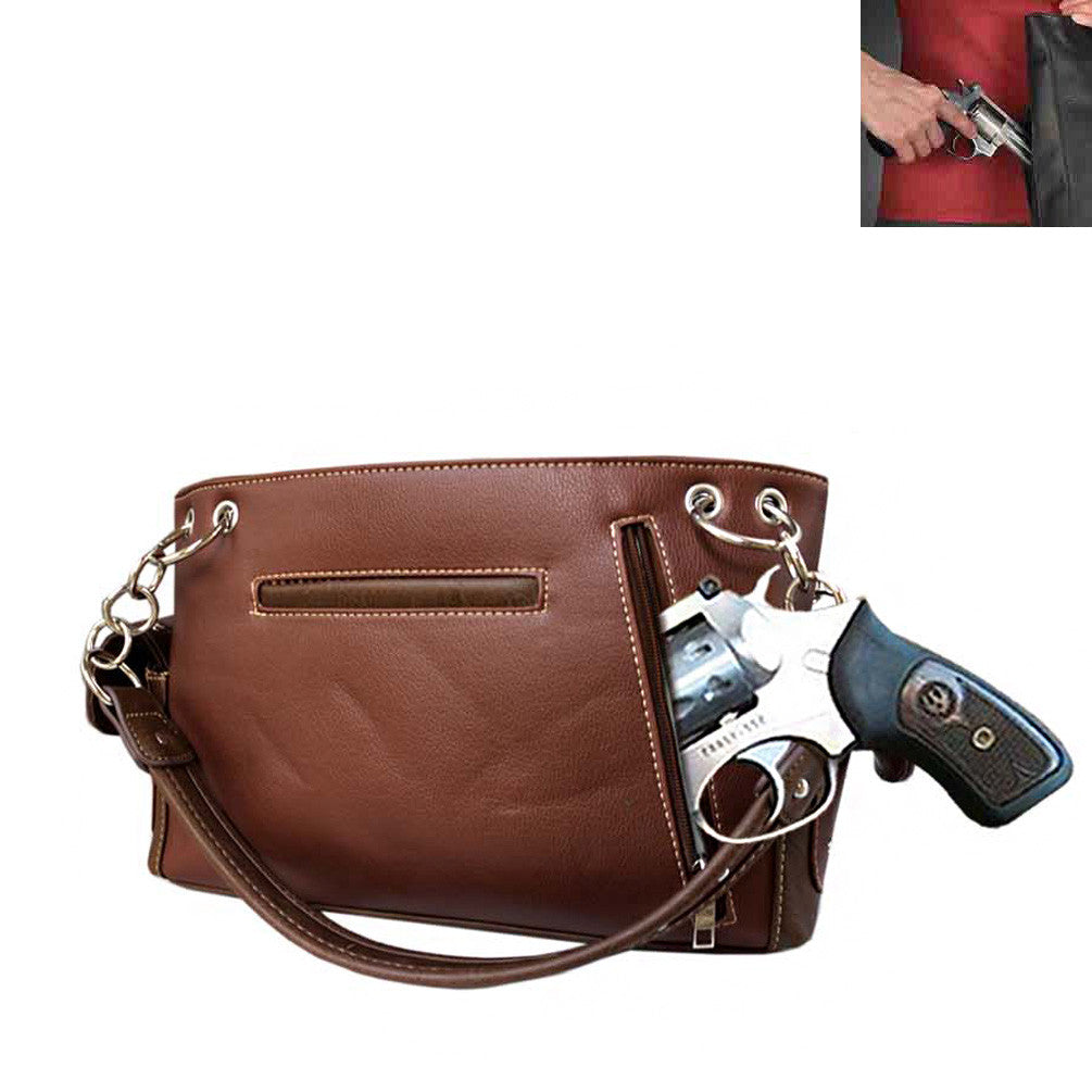 Concealed Carry Western Fringe Concho Tooling Shoulder Bag