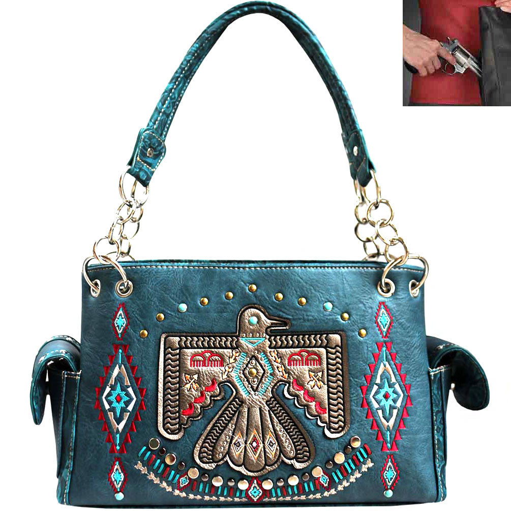 Concealed Carry Western Native American Eagle Embroidery  Shoulder Bag