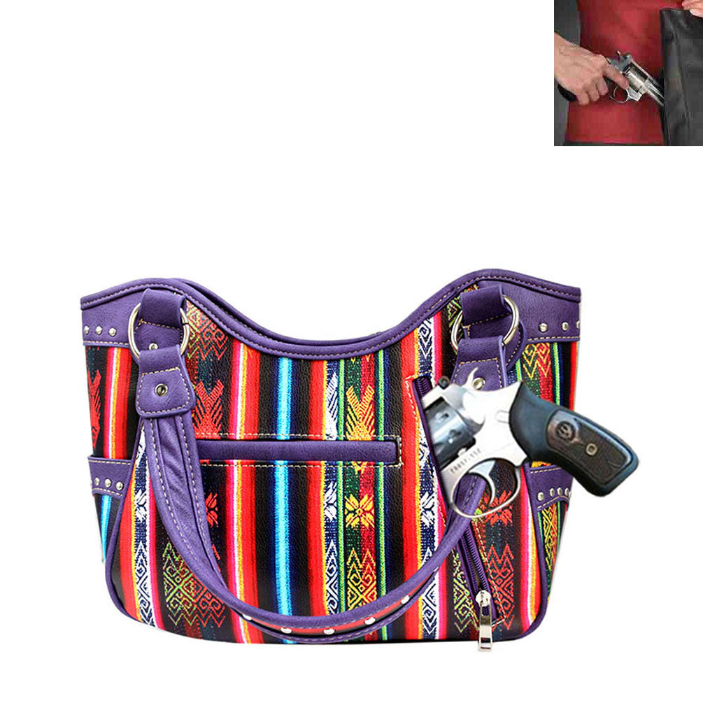 Concealed Carry Western Aztec Concho ly Embroidery Shoulder Bag